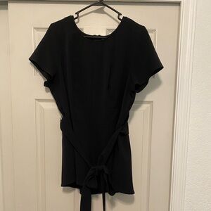 Lane Bryant Black Tie-Waist Blouse